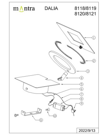DALIA * APLIQUE CUADRADO 24W - ORO + CORTEN